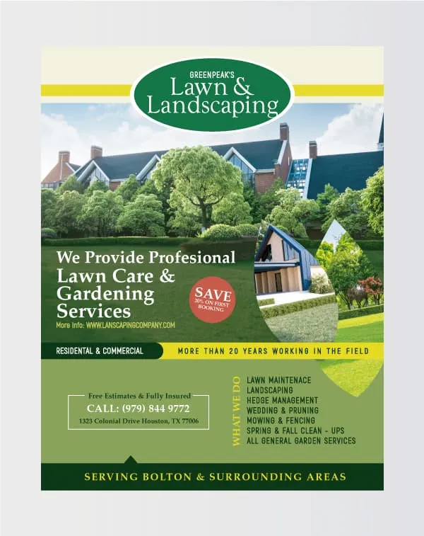 Green Villa Lawn Care & Gardening Services Flyer AP Printing - Green Villa Lawn Care & Gardening Services Flyer - Custom Printing Services