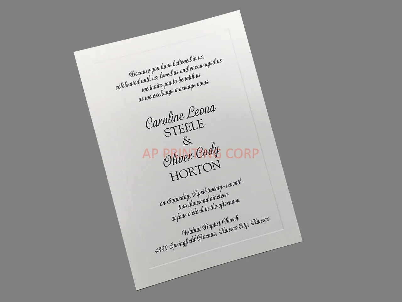 AP Printing - Classic Luxury [CC-03] Elegant Wedding Invitation - Custom Printing Services