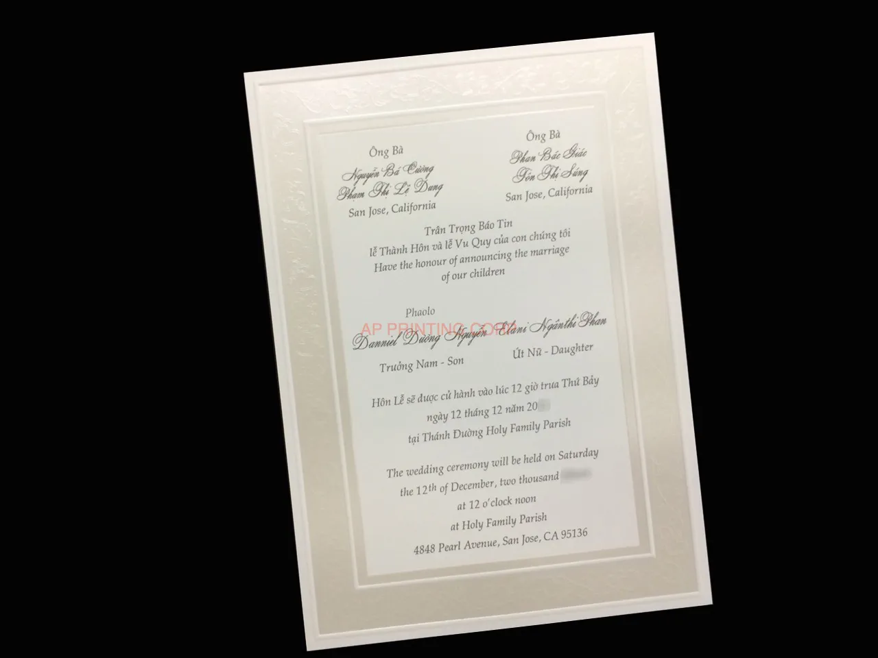 AP Printing - K8081 [I-11] Blossoms of Devotion Hearts Wedding Invitation - Custom Printing Services