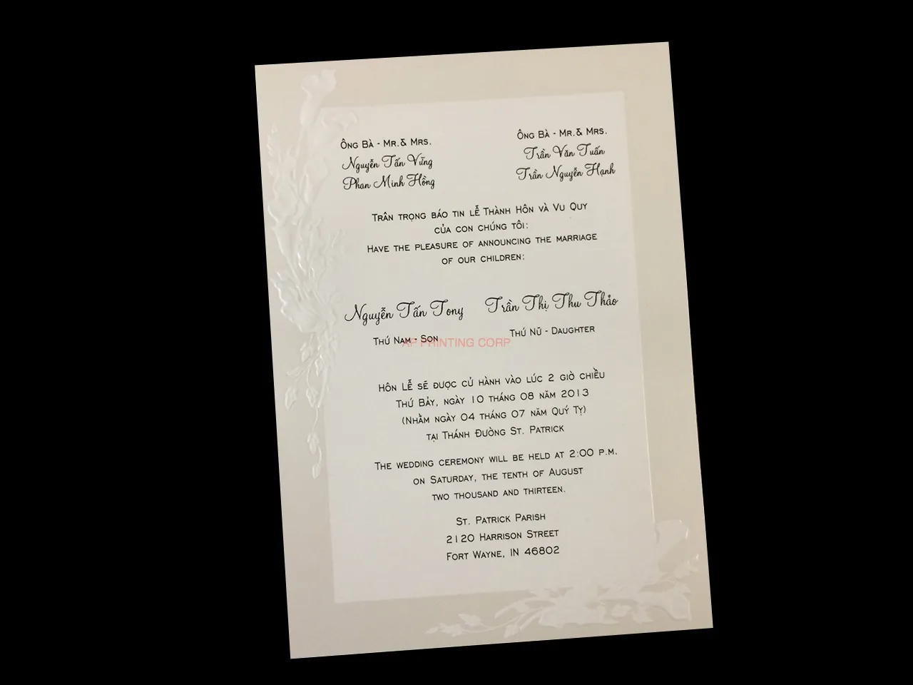AP Printing - ART-80494 [I-09] Flowers Wedding Invitation - Custom Printing Services