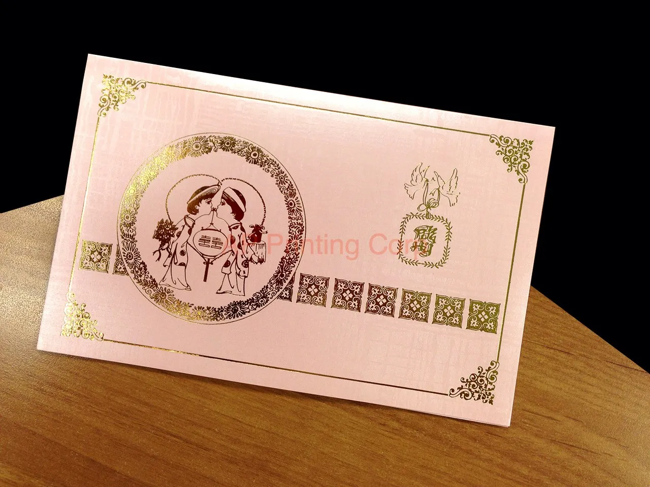 AP Printing - DR7-HT-V [V-L-01] Simplicity in Love Bride & Groom Wedding Invitation - Custom Printing Services