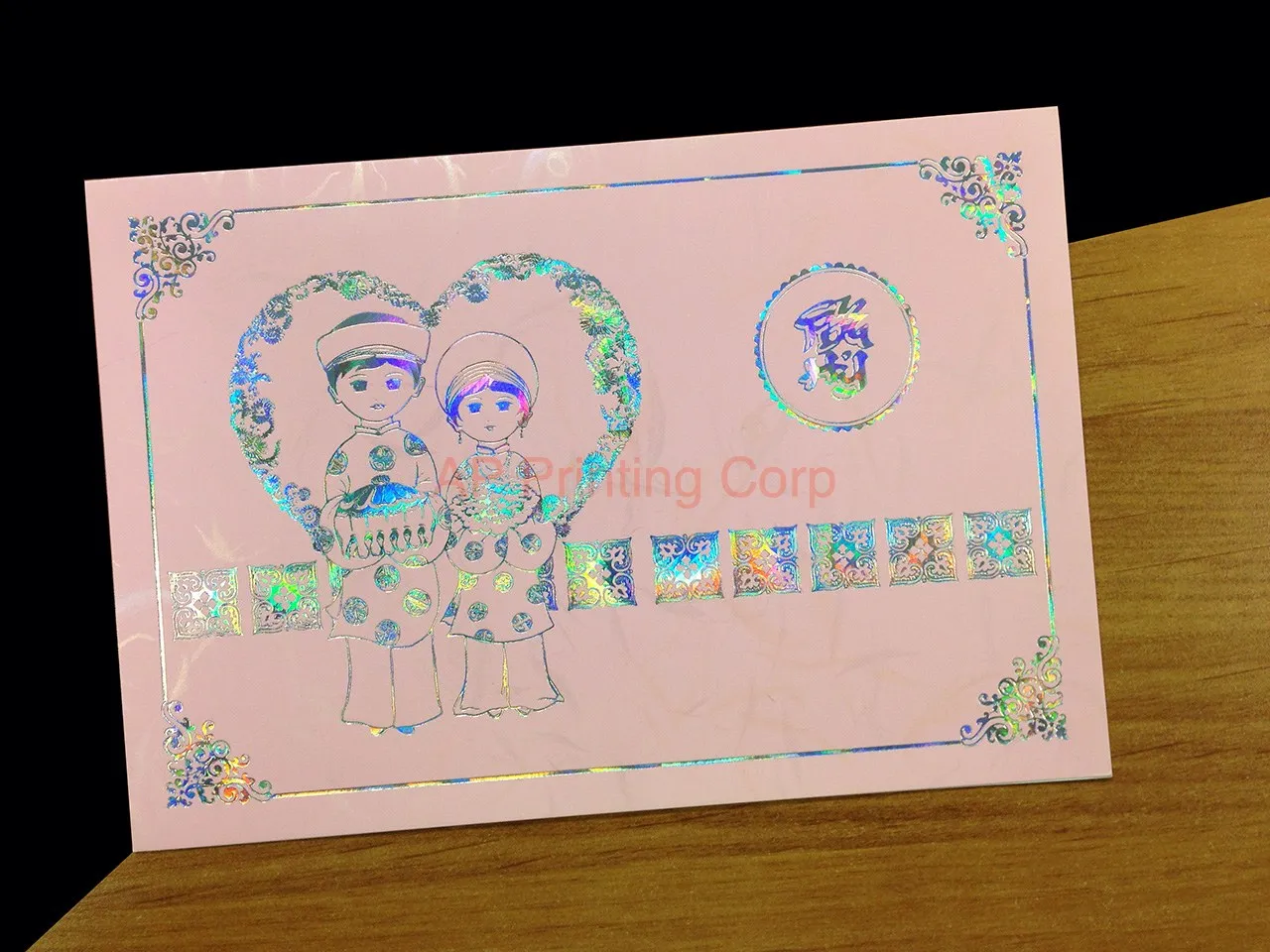 AP Printing - DR8-RPL-RF [V-L-02] Ornate Affection Bride & Groom Wedding Invitation - Custom Printing Services