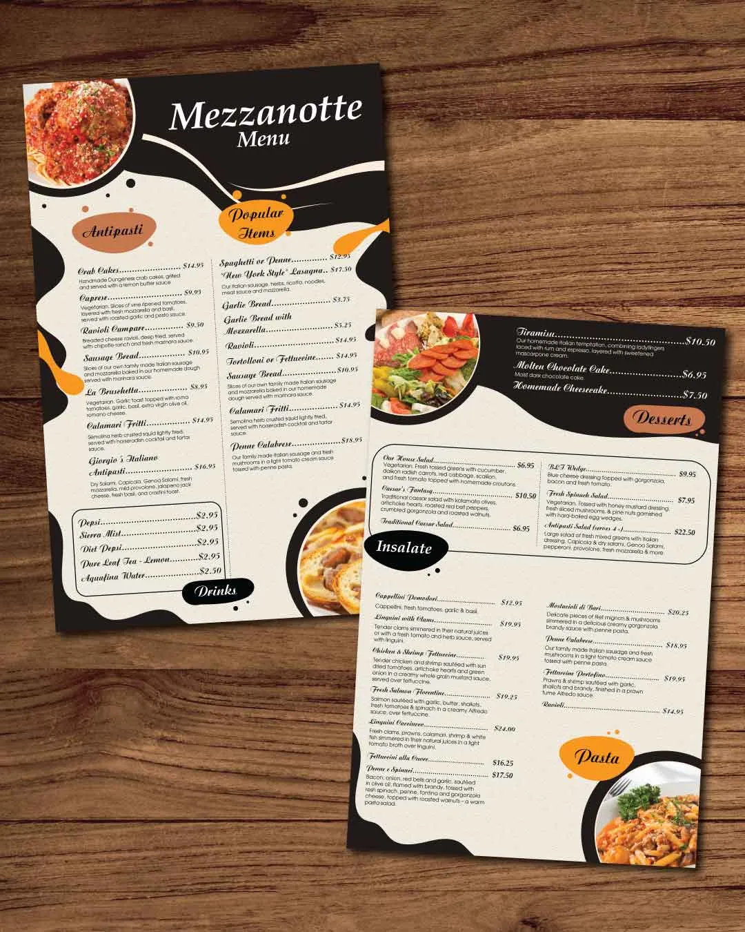 Dine-in Menus AP Printing - Dine-in Menus - Custom Printing Services