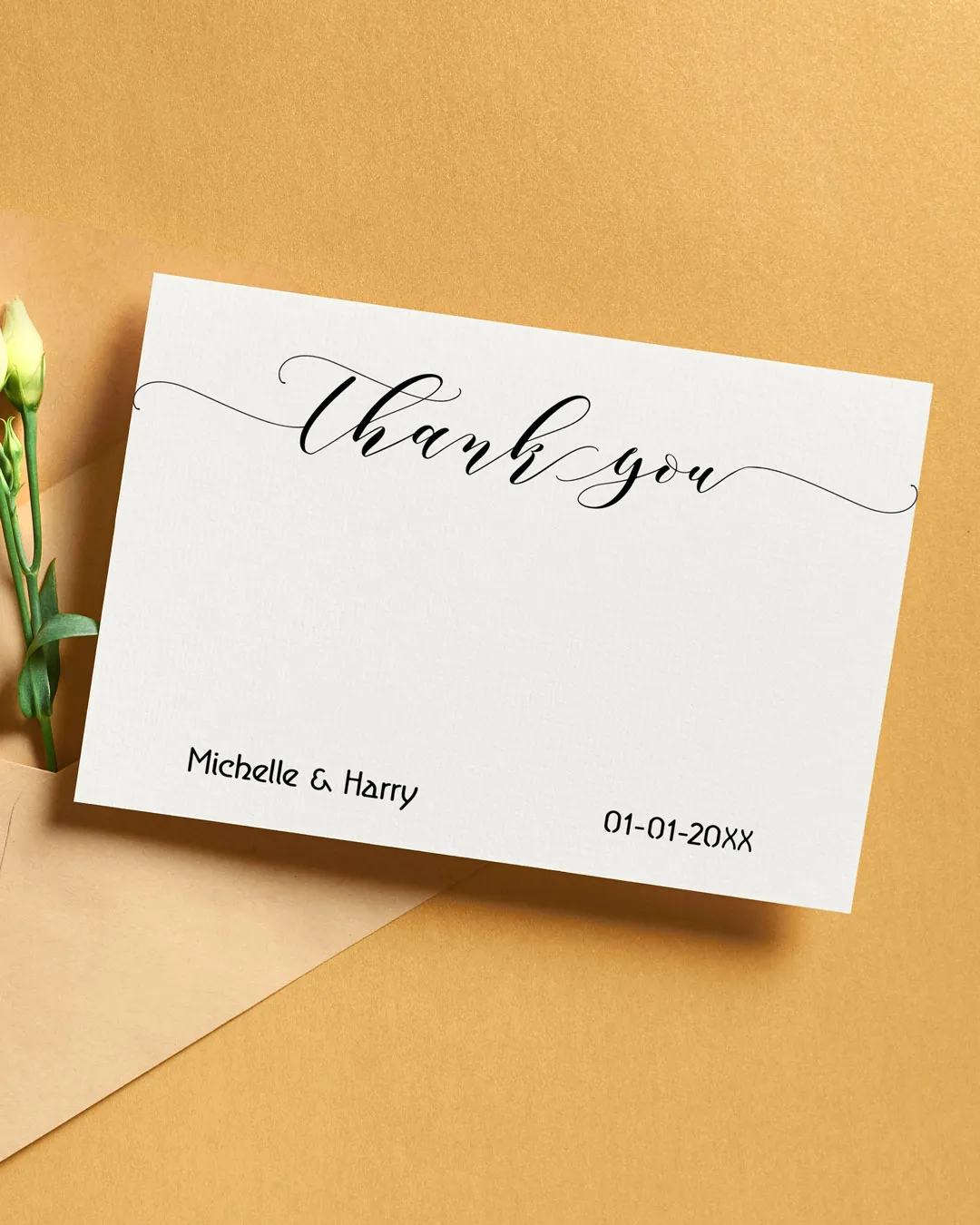 AP Printing - White with Lettering Thank You Cards Wedding - Custom Printing Services