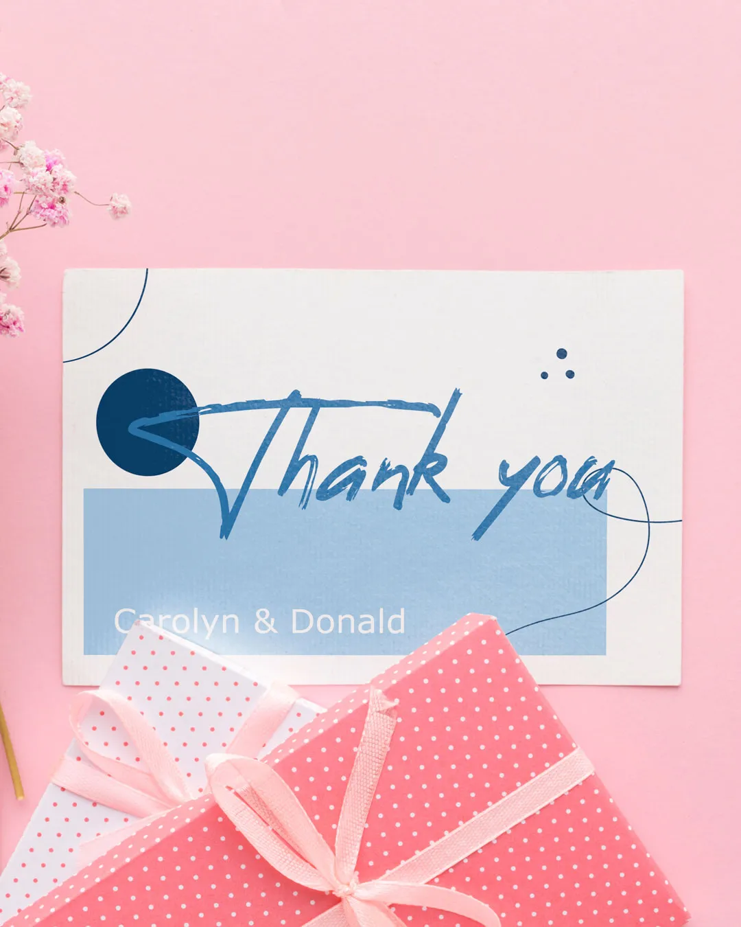 AP Printing - Blue Minimalist Thank You Cards Wedding - Custom Printing Services