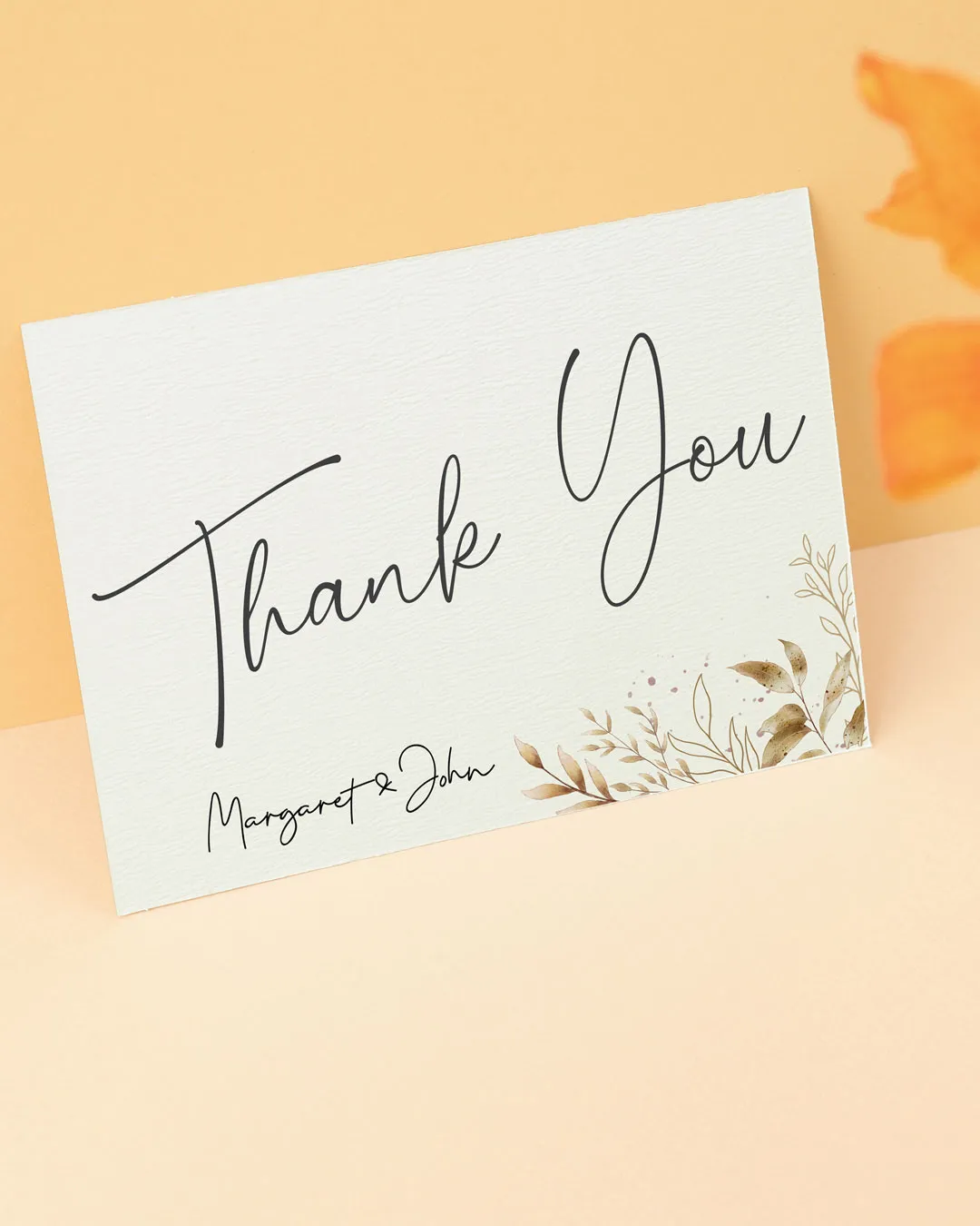 AP Printing - Golden Leaf Thank You Cards Wedding - Custom Printing Services