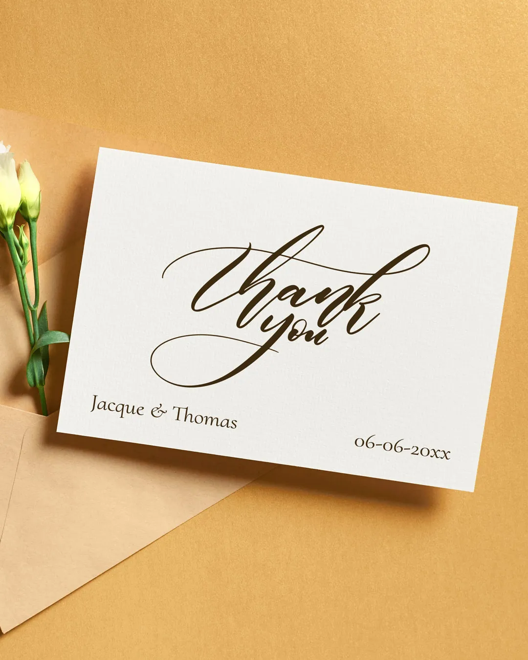 AP Printing - Classic & Elegant White Thank You Cards Wedding - Custom Printing Services