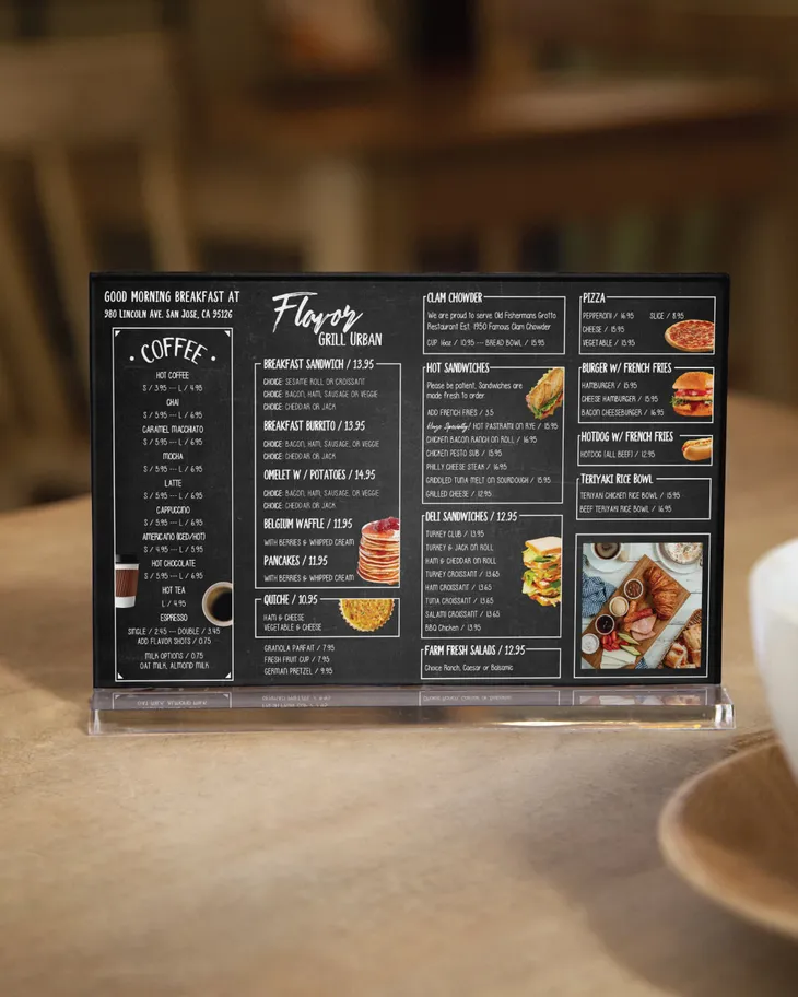 Vintage Chalk Harmony Dine-in Menus Restaurant Template AP Printing - Vintage Chalk Harmony Dine-in Menus Restaurant Template - Custom Printing Services