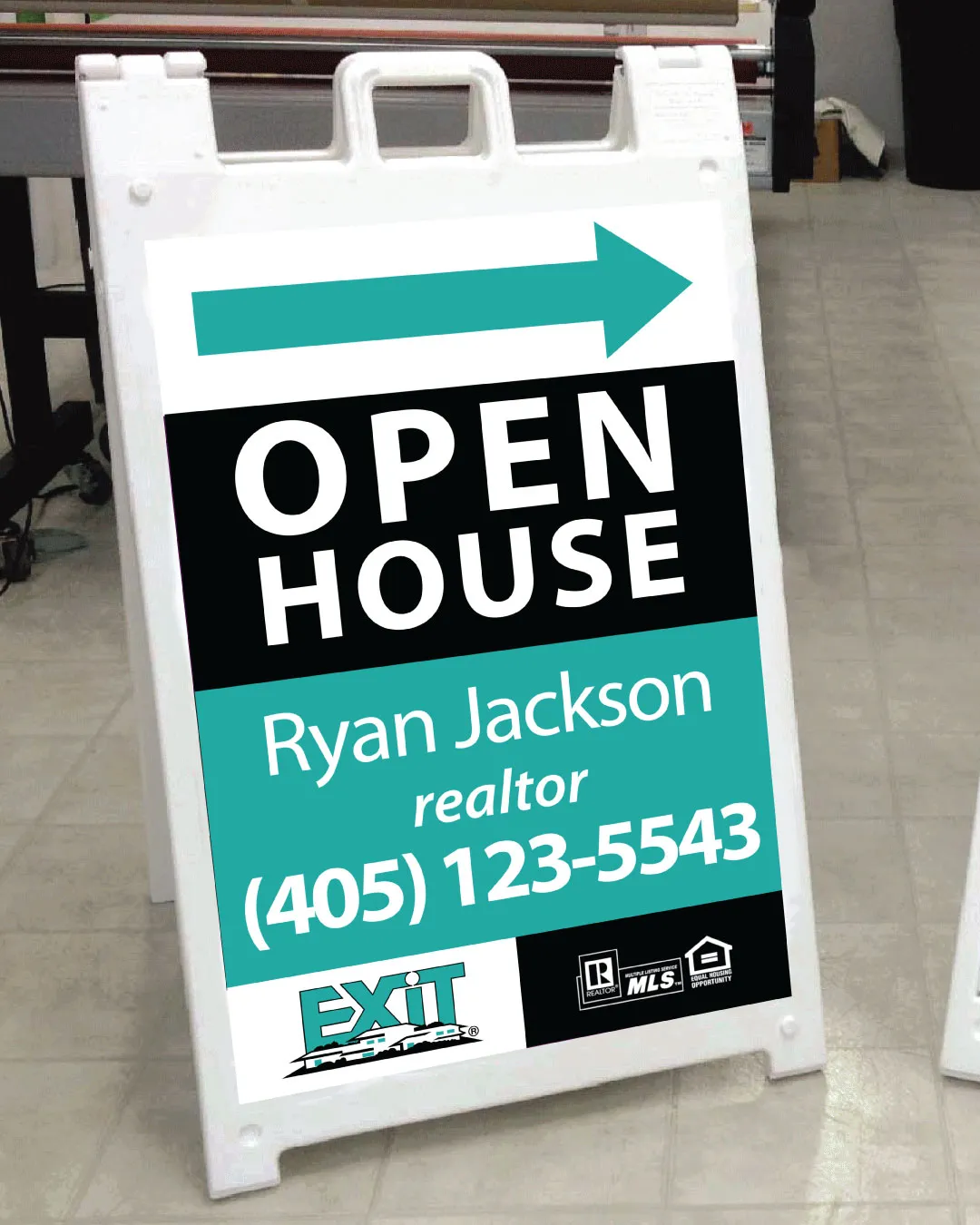 Exit Realty Cyan Horizon A Frame Sign AP Printing - Exit Realty Cyan Horizon A Frame Sign - Custom Printing Services