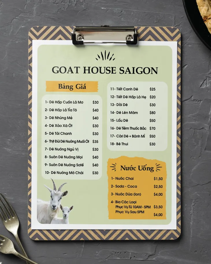 Rustic Saigon Table Dine-in Menus Restaurant Template AP Printing - Rustic Saigon Table Dine-in Menus Restaurant Template - Custom Printing Services