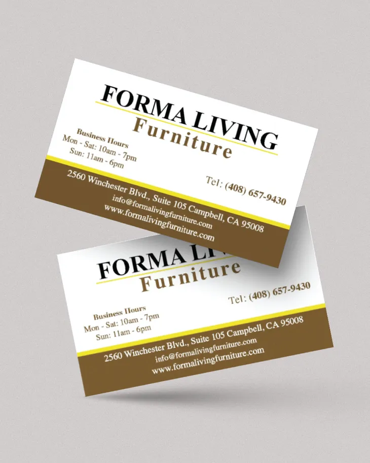 Elegant Living Furniture Standard Business Cards AP Printing - Elegant Living Furniture Standard Business Cards - Custom Printing Services
