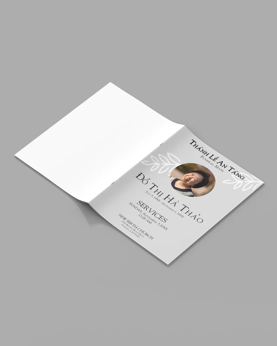 AP Printing - Elegant Gray Funeral Booklet - Custom Printing Services