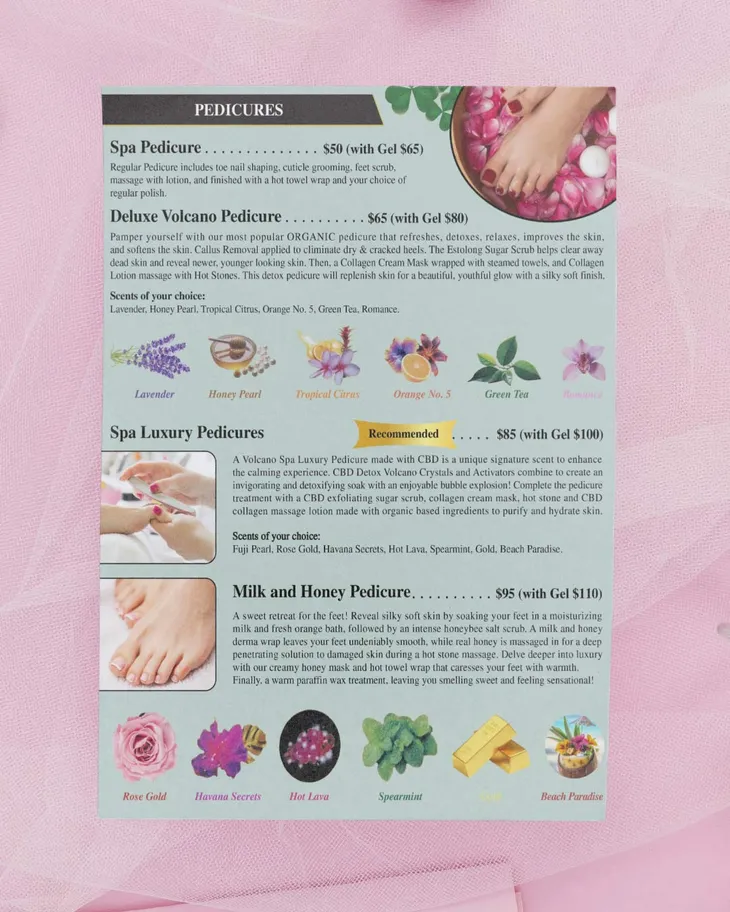 Luxury Spa Indulgence Menu AP Printing - Luxury Spa Indulgence Menu - Custom Printing Services