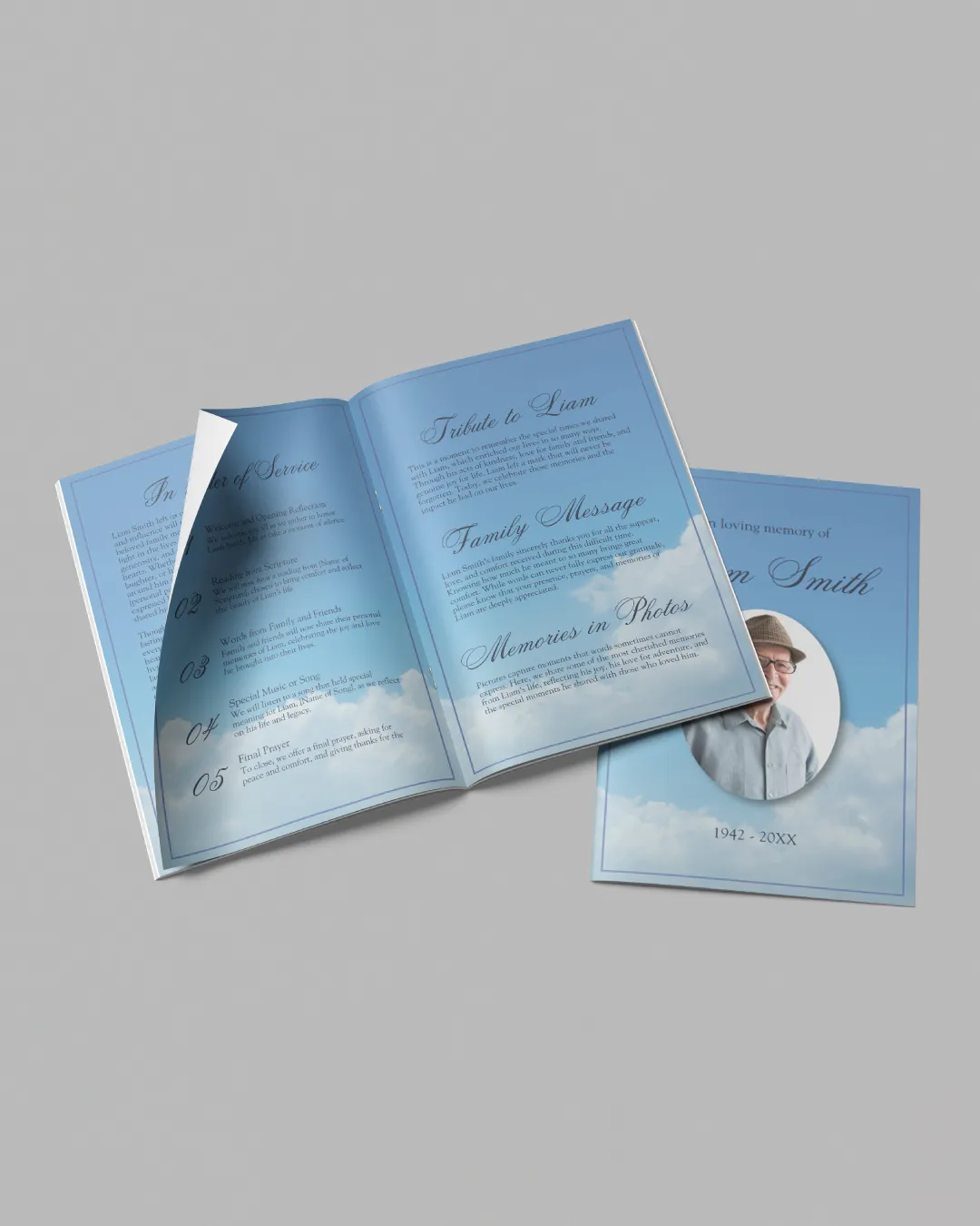 Beautiful Sky Funeral Booklet AP Printing - Beautiful Sky Funeral Booklet - Custom Printing Services
