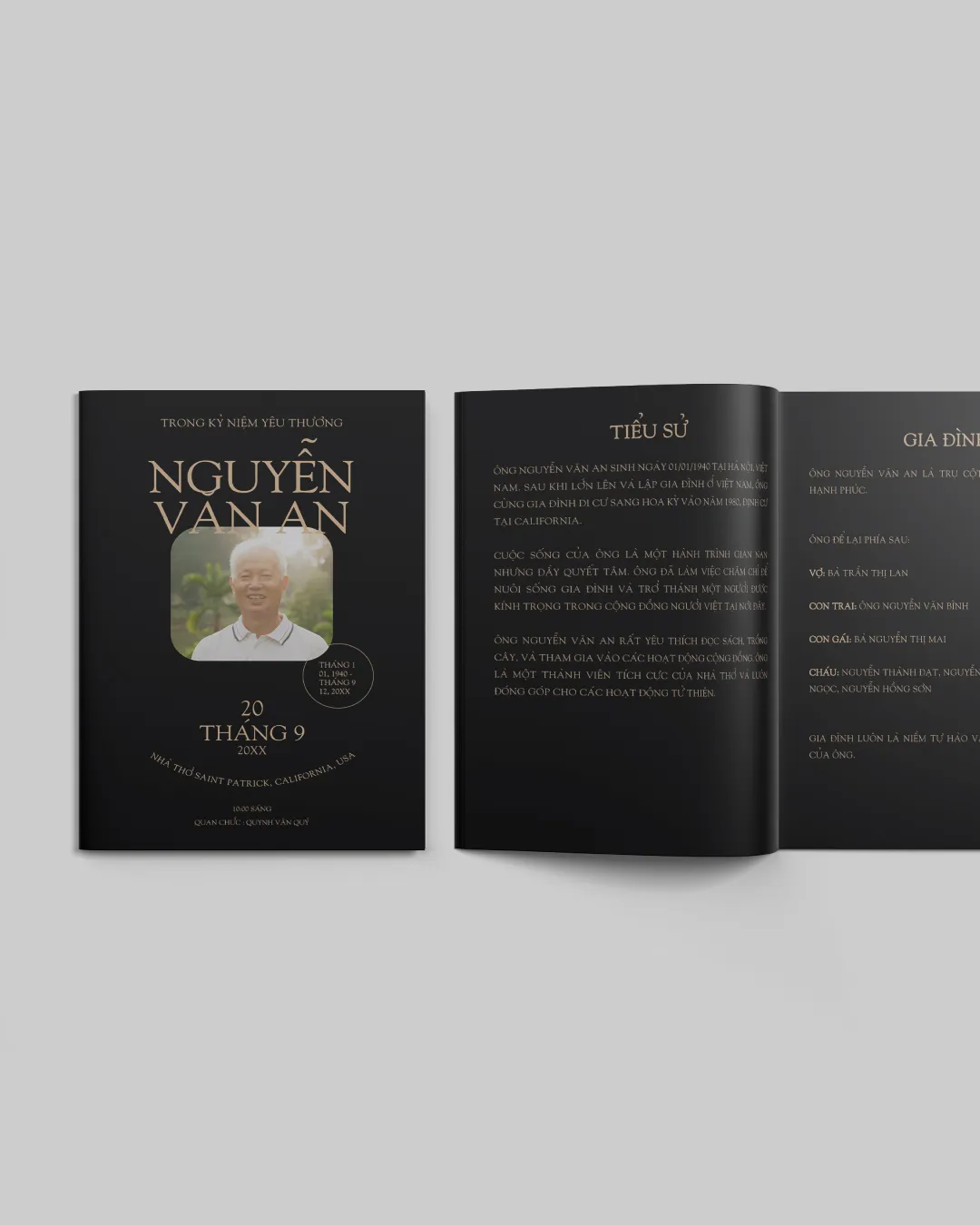AP Printing - Classic Black Funeral Booklet - Custom Printing Services