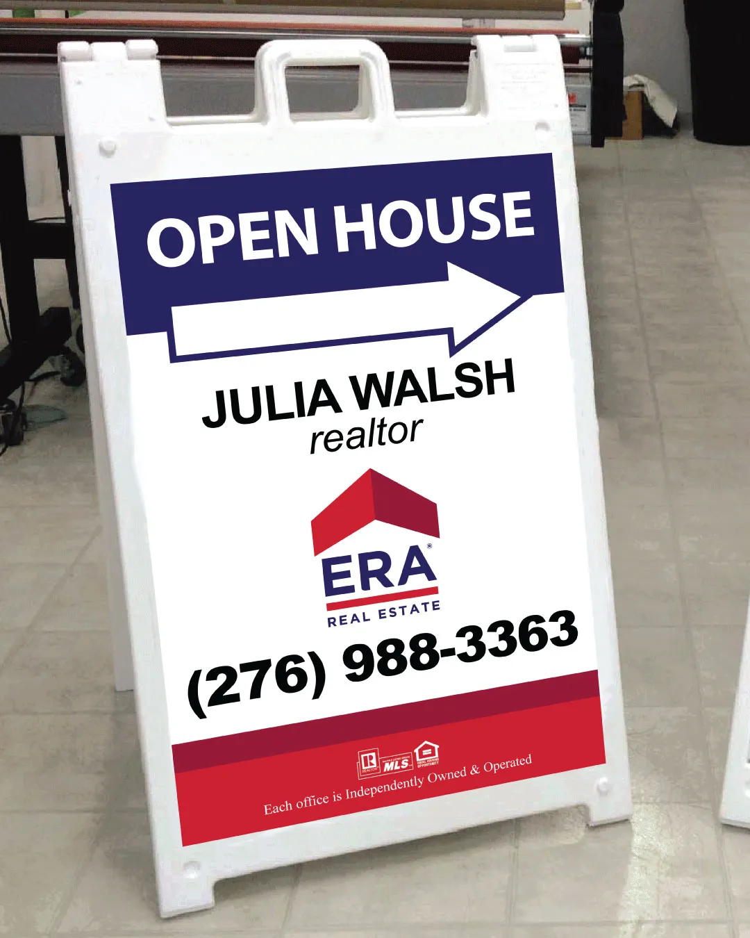 ERA Navy Blue Single A Frame Sign AP Printing - ERA Navy Blue Single A Frame Sign - Custom Printing Services