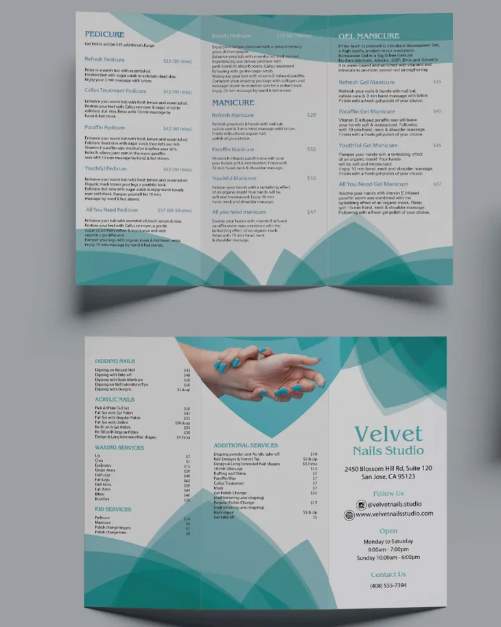 AP Printing - Trendy Nails Guide Spa & Nails Brochure - Custom Printing Services