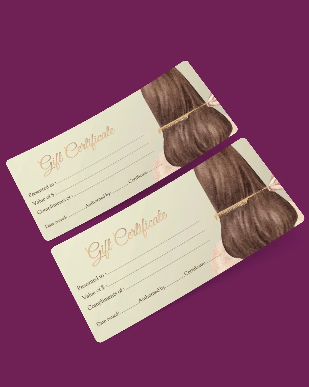 AP Printing - Beautiful Hair Drawing Gift Certificate - Custom Printing Services