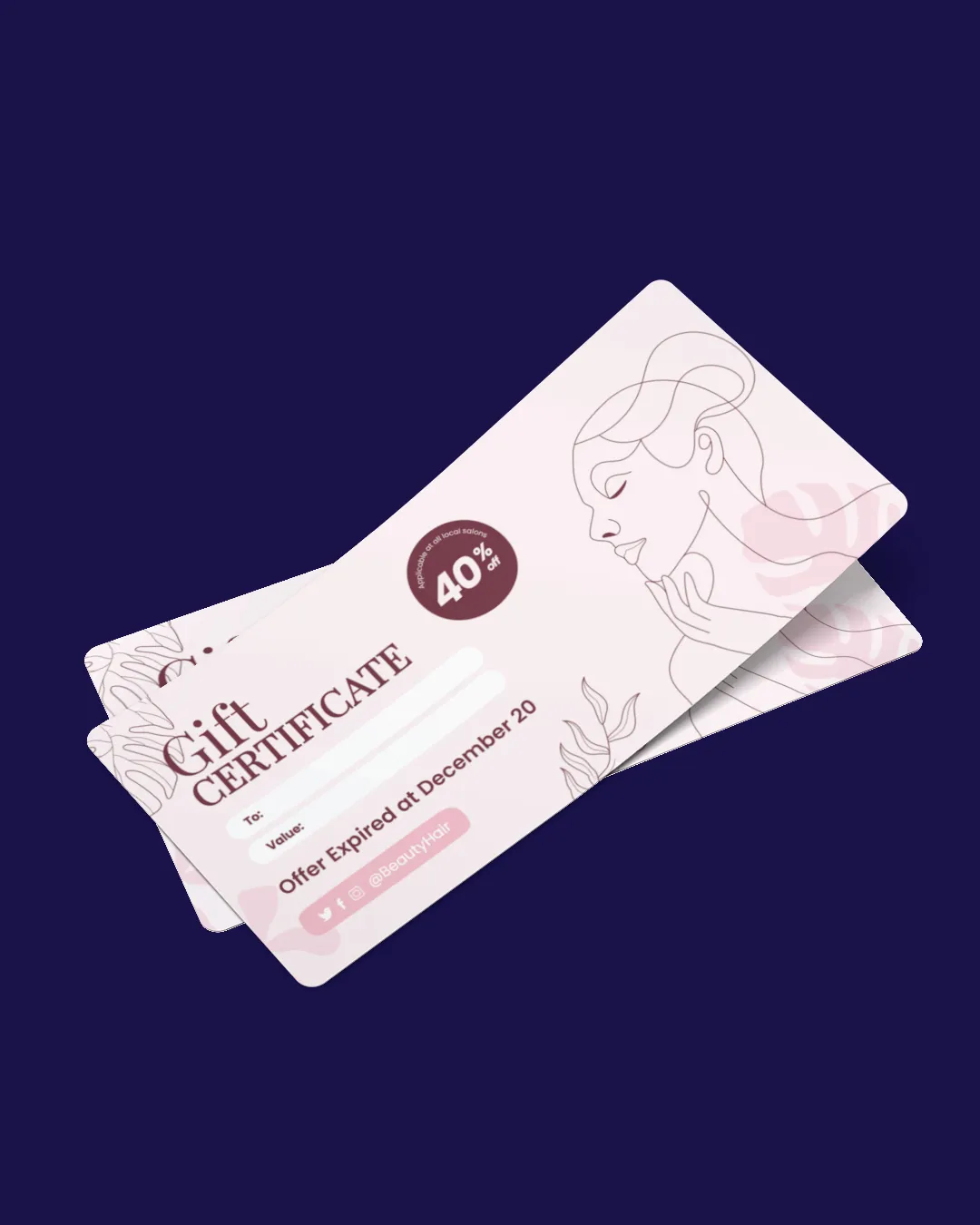 AP Printing - Women's Silhouette Pink Gift Certificate - Custom Printing Services