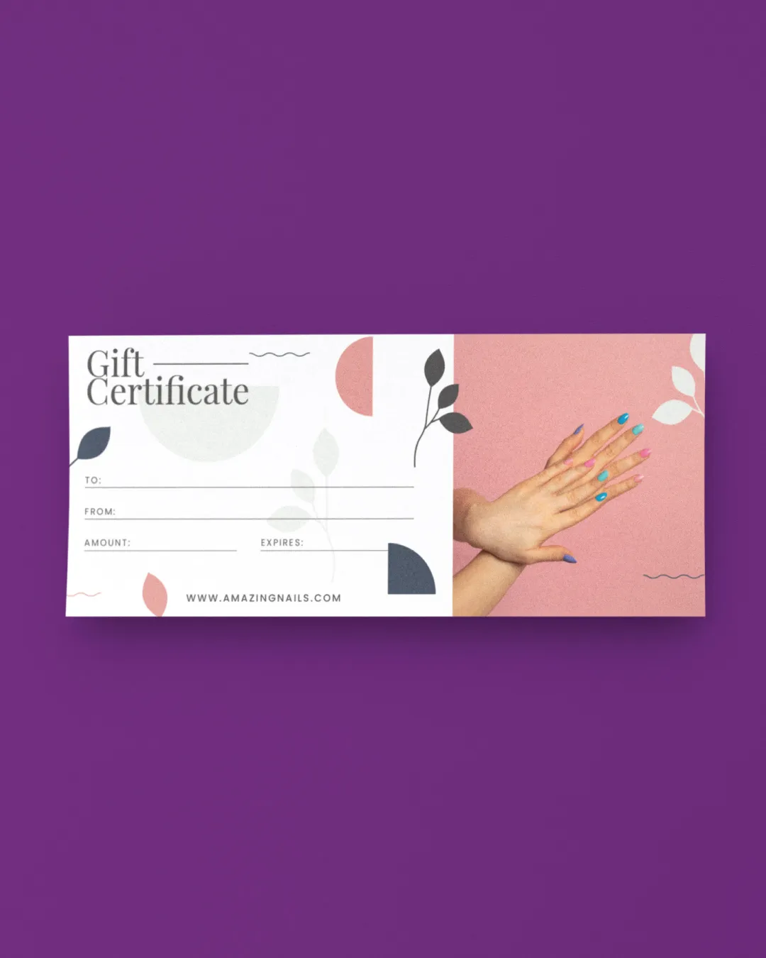 Minimalist Leaves Gift Certificate AP Printing - Minimalist Leaves Gift Certificate - Custom Printing Services
