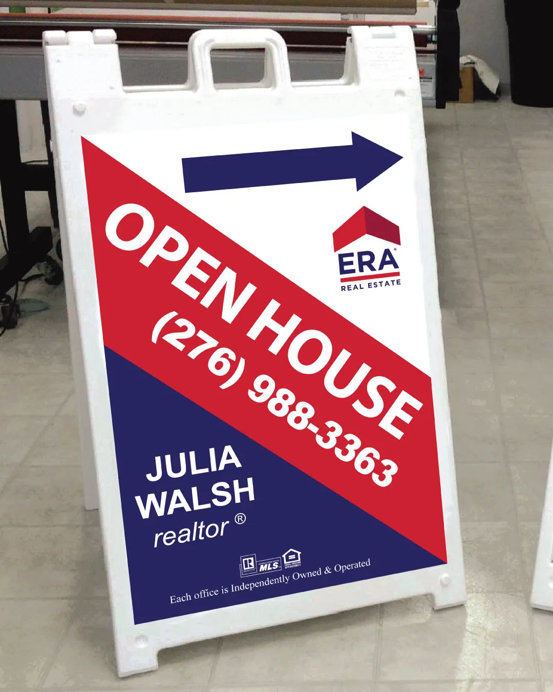 AP Printing - ERA Blue with Red Stripe A Frame Sign - Custom Printing Services