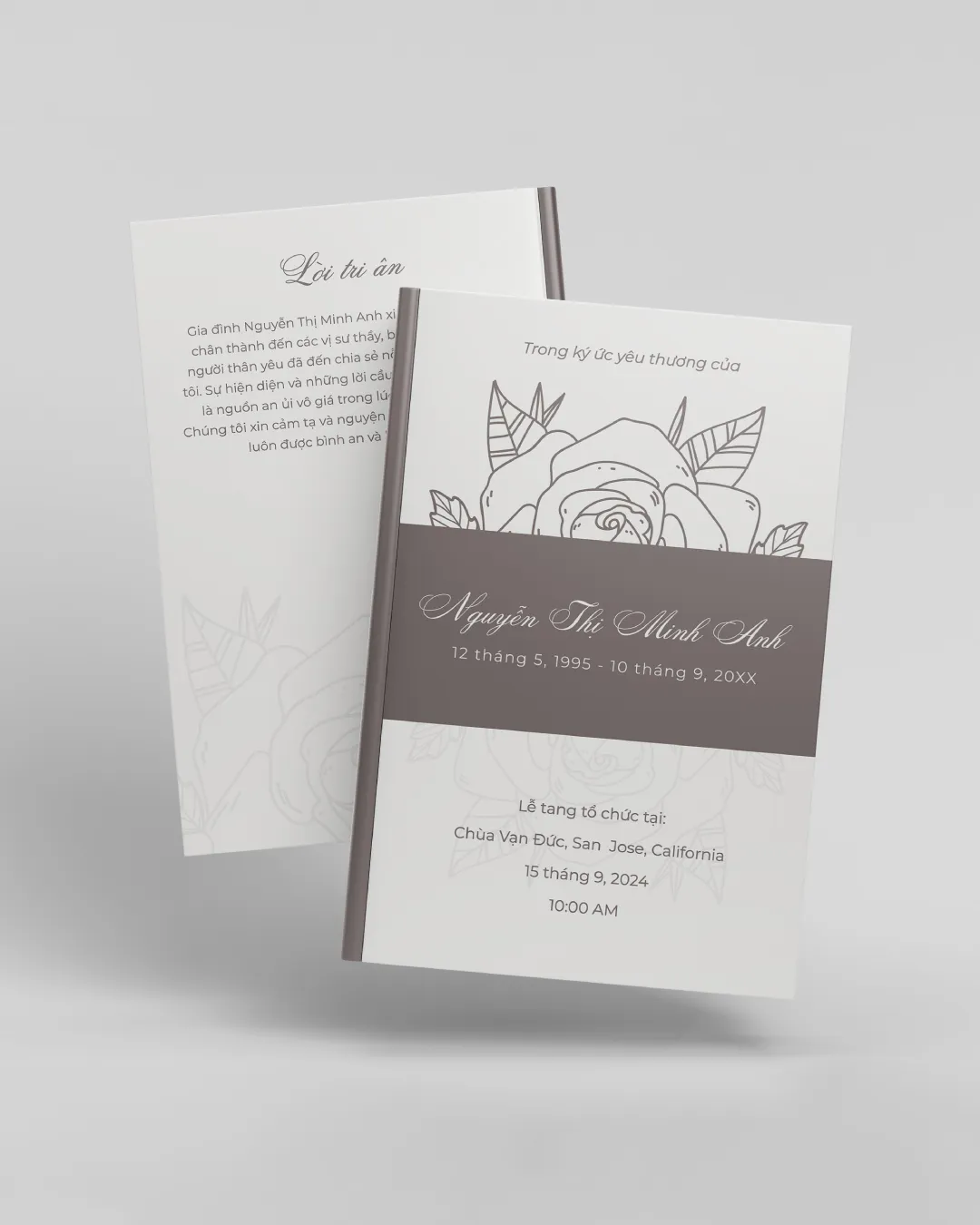 Elegant Flower Funeral Booklet AP Printing - Elegant Flower Funeral Booklet - Custom Printing Services