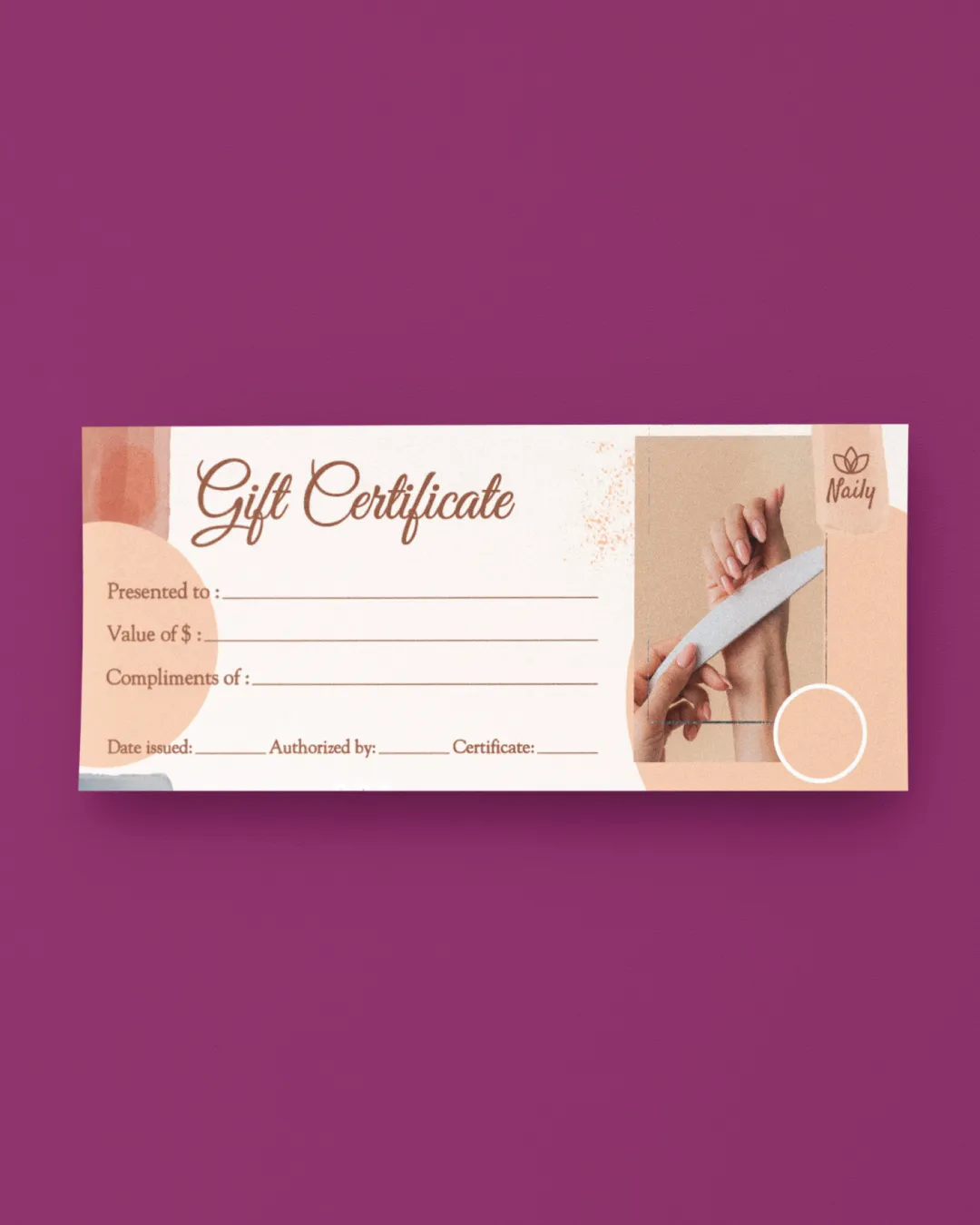 Nice Color Palette Gift Certificate AP Printing - Nice Color Palette Gift Certificate - Custom Printing Services