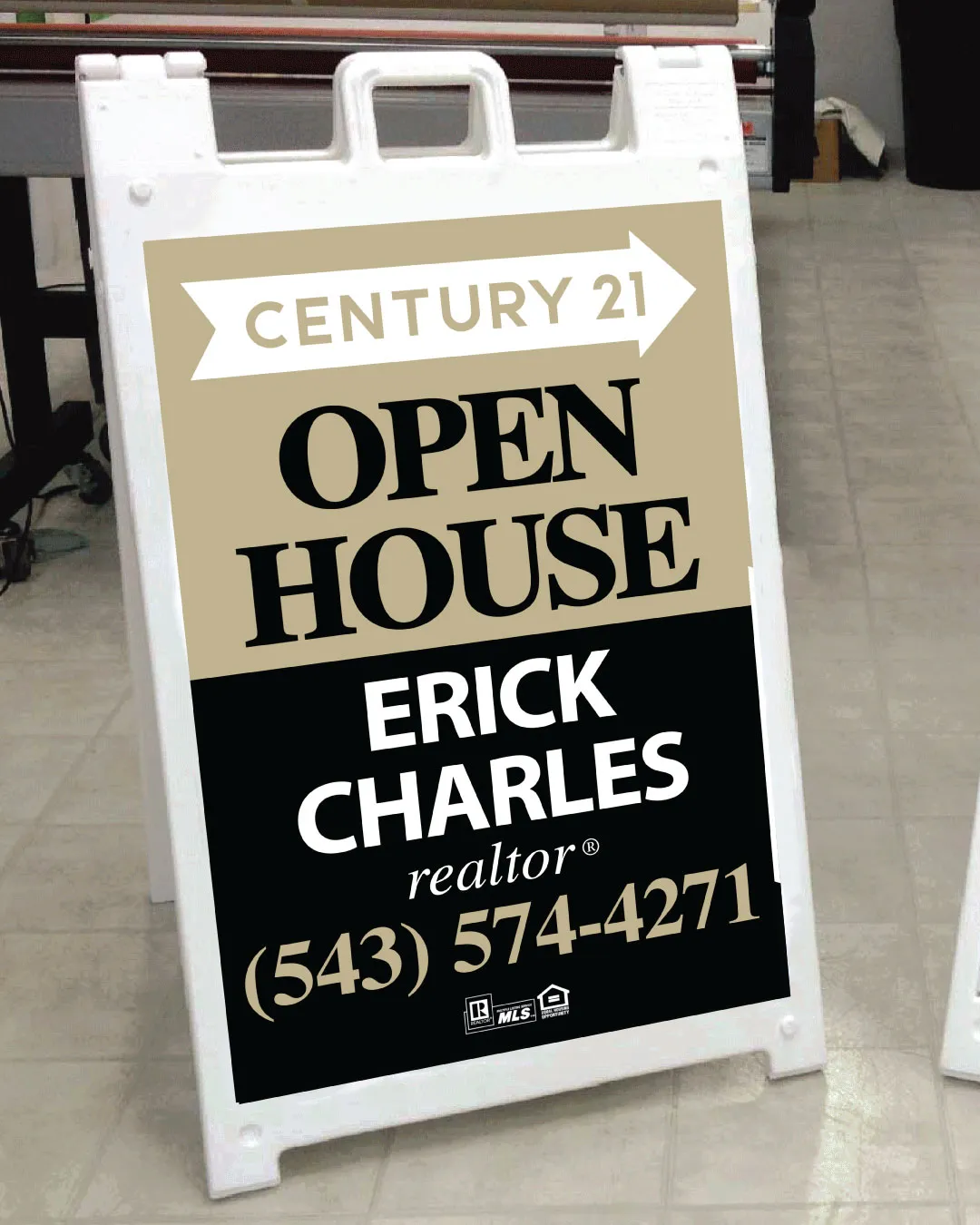 AP Printing - Century 21 Pearlstone Estates A Frame Sign - Custom Printing Services