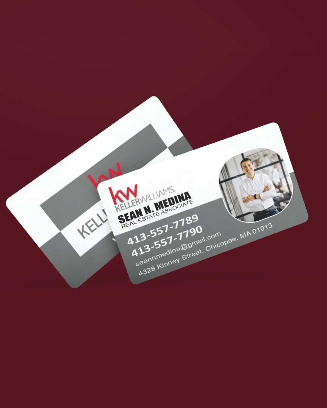 Keller Williams Realty Gray Design Standard Business Cards AP Printing - Keller Williams Realty Gray Design Standard Business Cards - Custom Printing Services