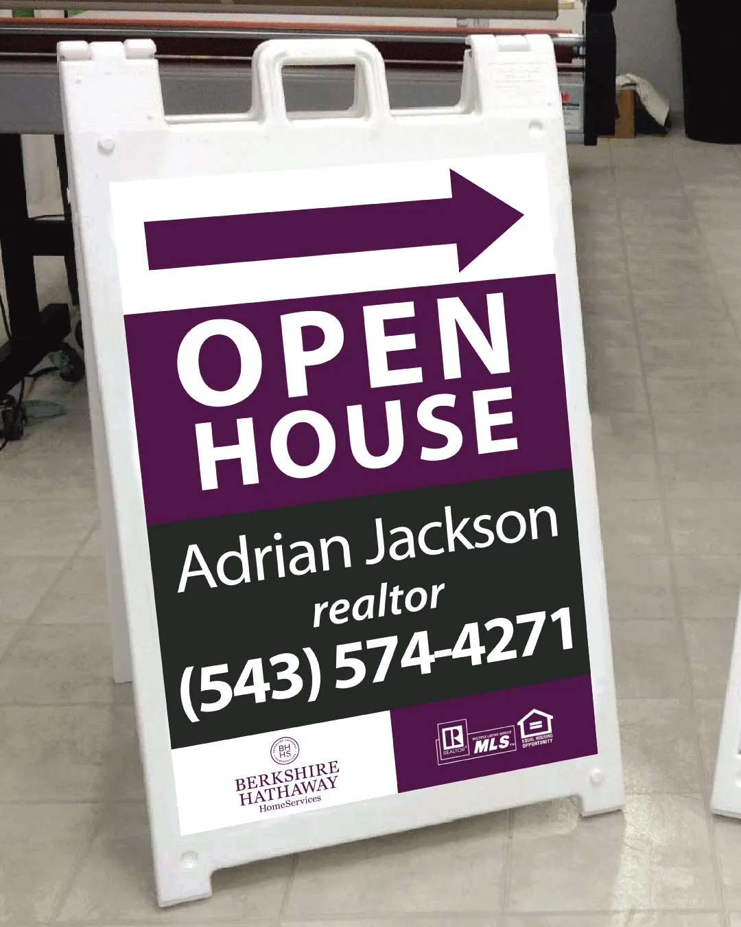 AP Printing - Berkshire Modern Purple A frame sign - Custom Printing Services