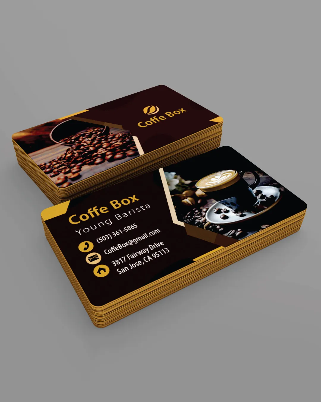AP Printing - Black Coffee Painted Edge Business Cards - Custom Printing Services