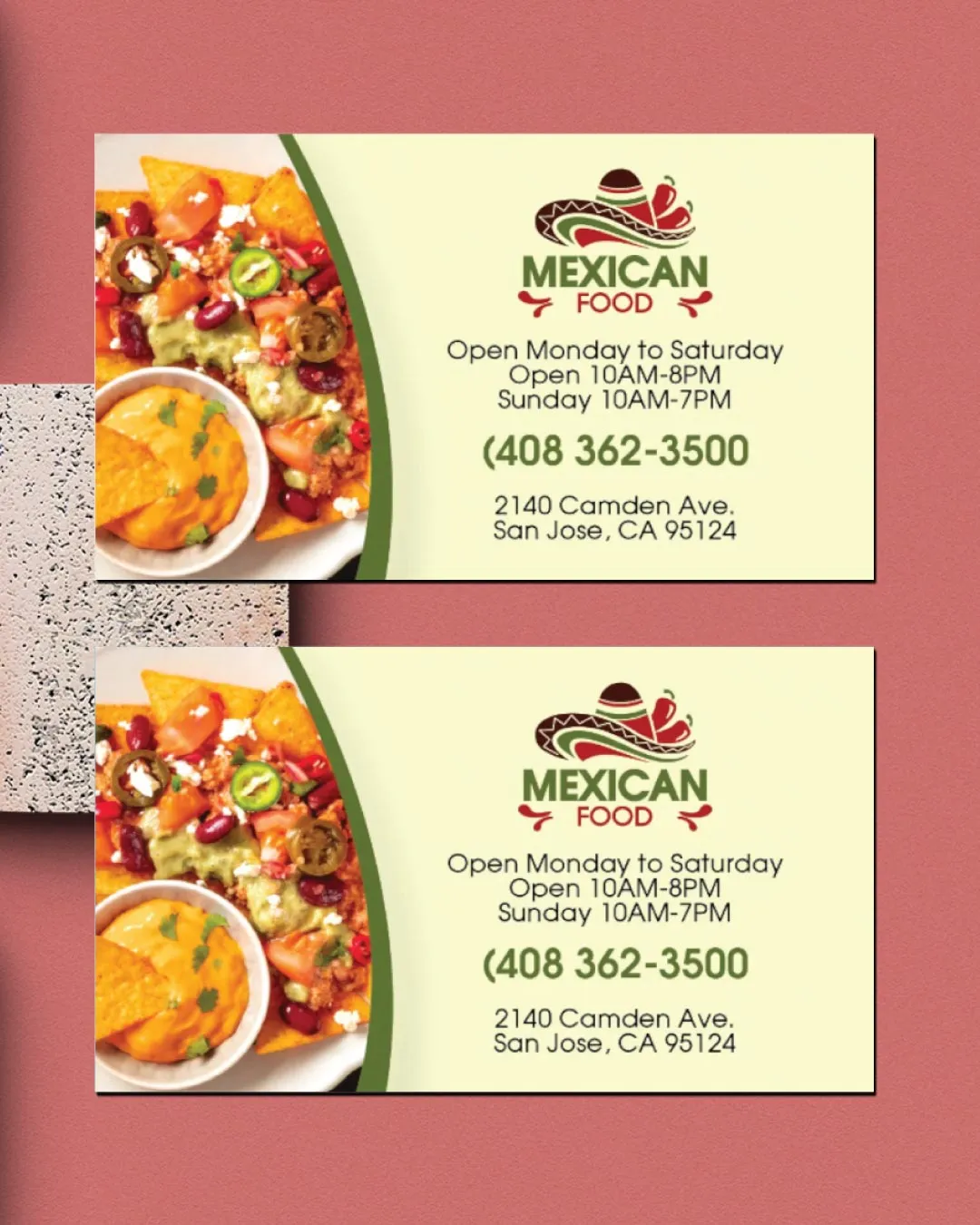 AP Printing - Spicy Fiesta Flavor Standard Business Cards - Custom Printing Services