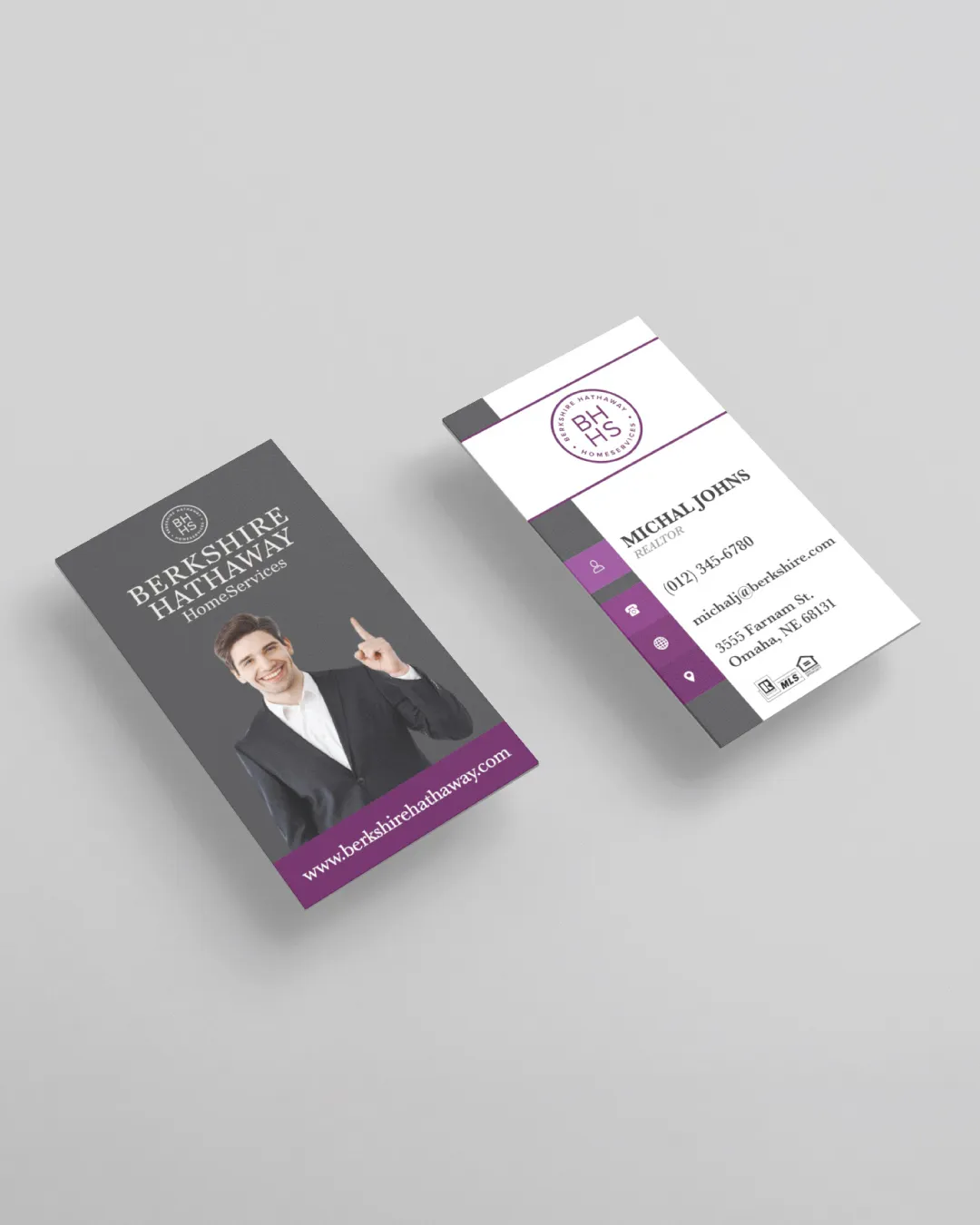 AP Printing - Berkshire Simple Purples Standard Business Cards - Custom Printing Services