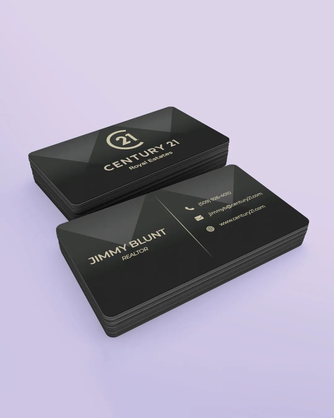 AP Printing - Triangular Texture Painted Edge Business Cards - Custom Printing Services