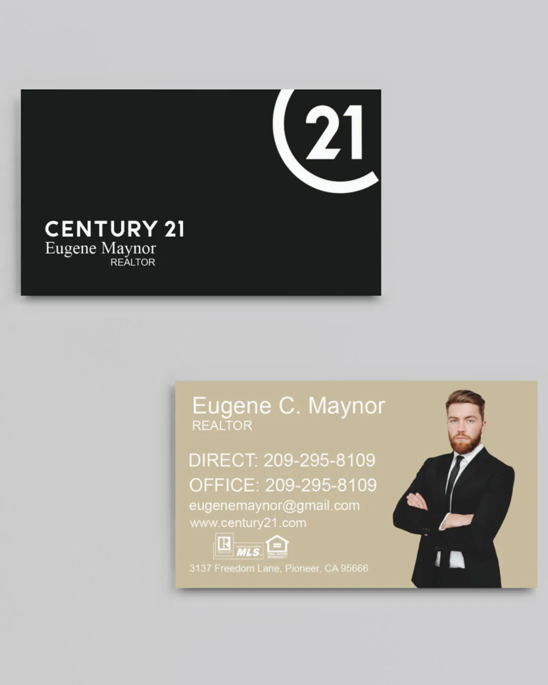 AP Printing - Century 21 Elegant Play of Colors Standard Business Cards - Custom Printing Services