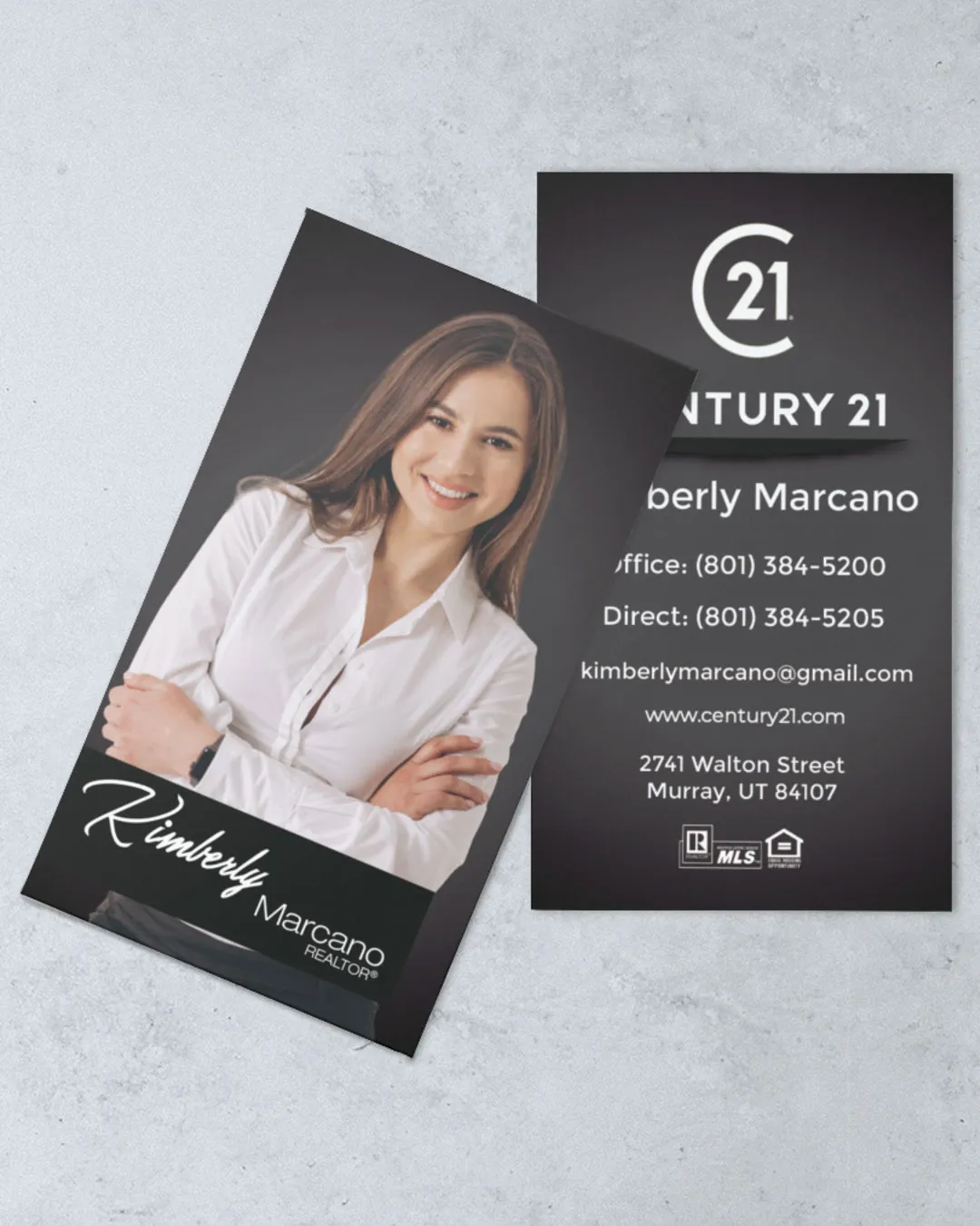 Century 21 Simple with Cover Saleswoman Standard Business Cards AP Printing - Century 21 Simple with Cover Saleswoman Standard Business Cards - Custom Printing Services