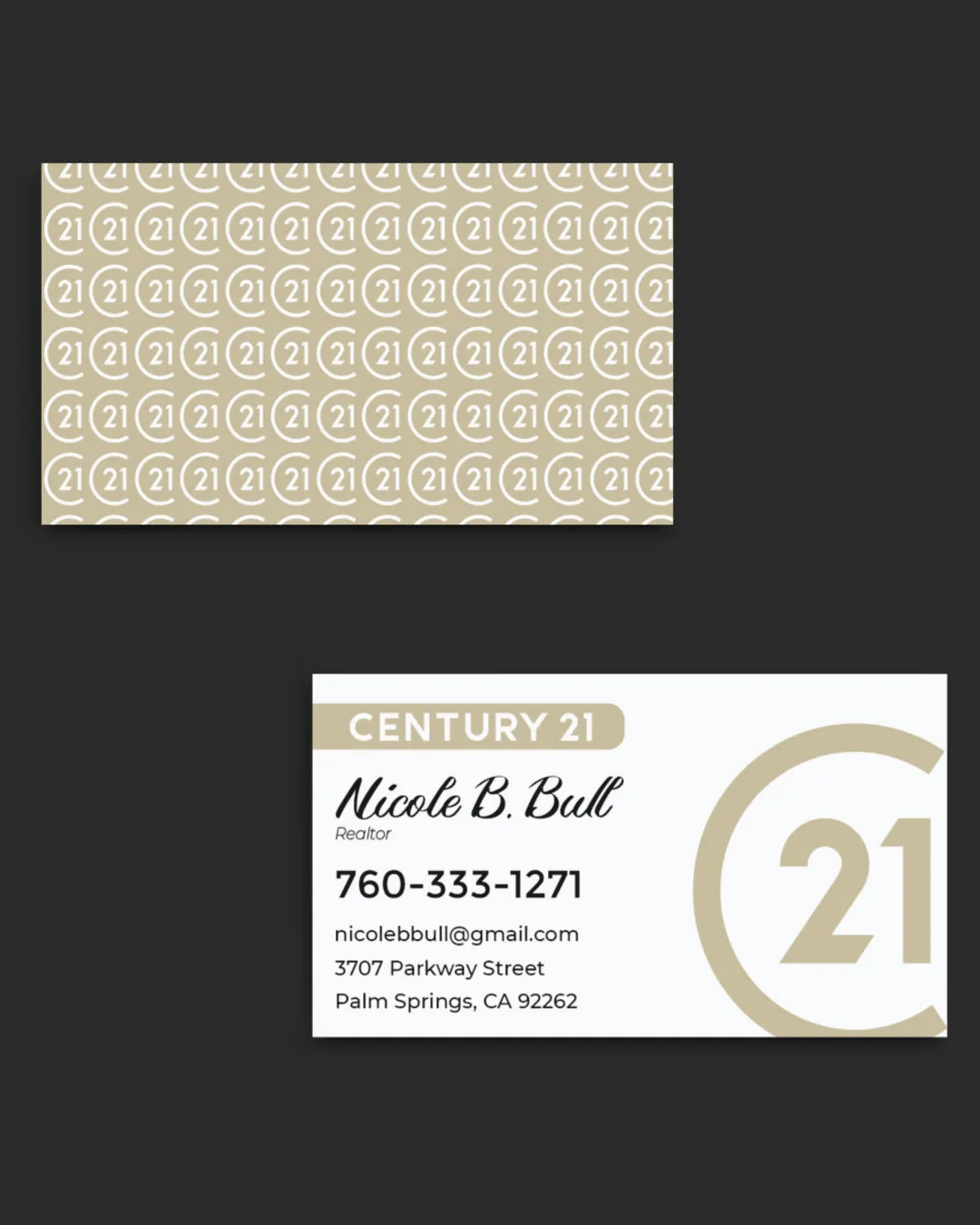 AP Printing - Century 21 Gold with Numbers Pattern Standard Business Cards - Custom Printing Services