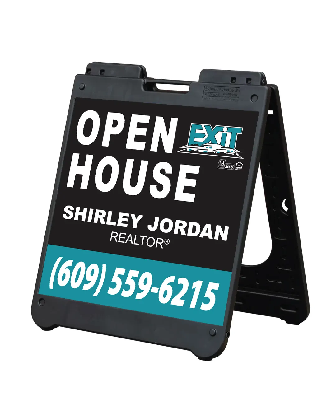 AP Printing - Exit Realty Turquoise and Black A-Frame Sign 24x24 - Custom Printing Services