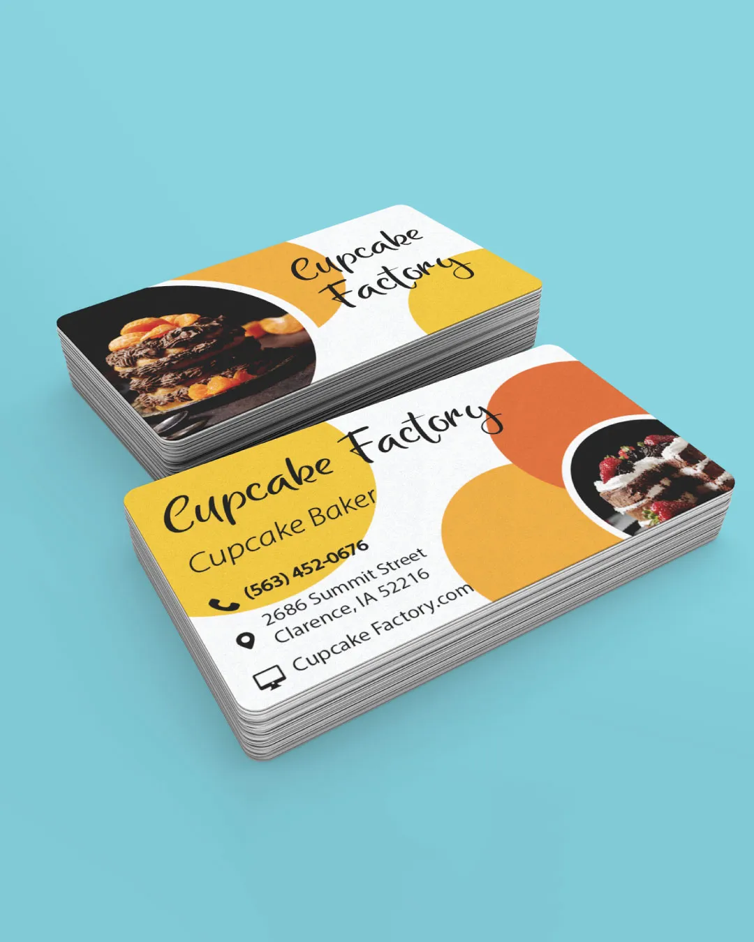 Yellow Circles Standard Business Cards AP Printing - Yellow Circles Standard Business Cards - Custom Printing Services