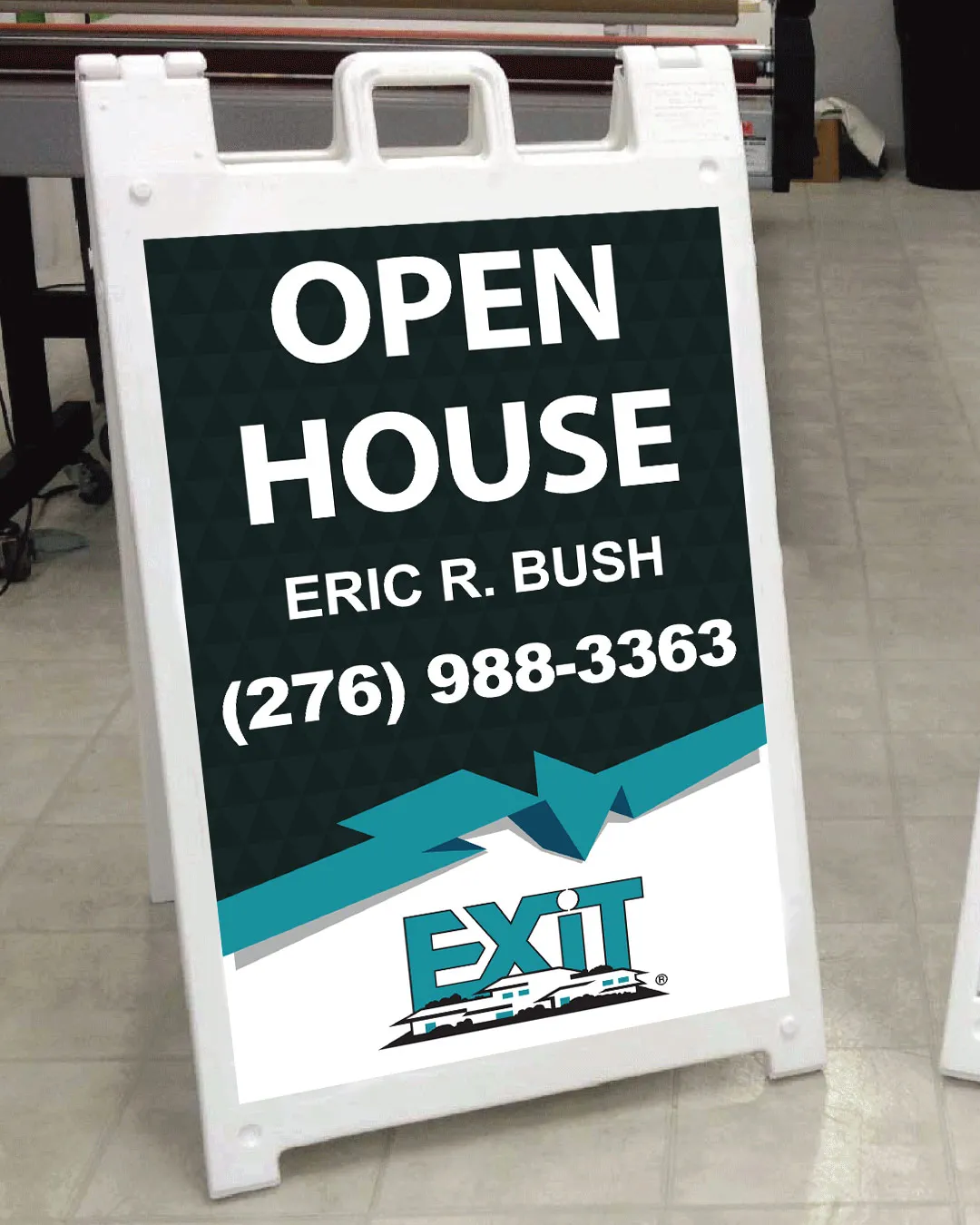 AP Printing - Exit Realty Black Geometric A Frame Sign - Custom Printing Services