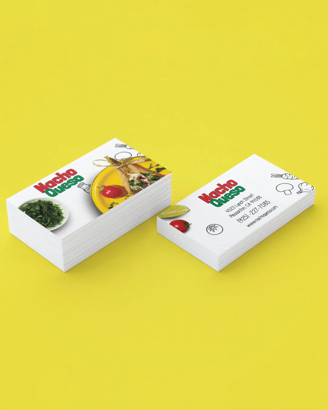 AP Printing - Food Drawings Standard Business Cards - Custom Printing Services