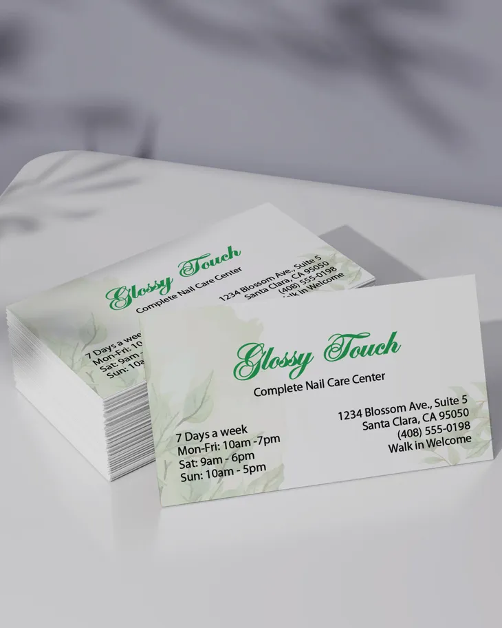 AP Printing - Whispering Green Leaves Standard Business Cards - Custom Printing Services