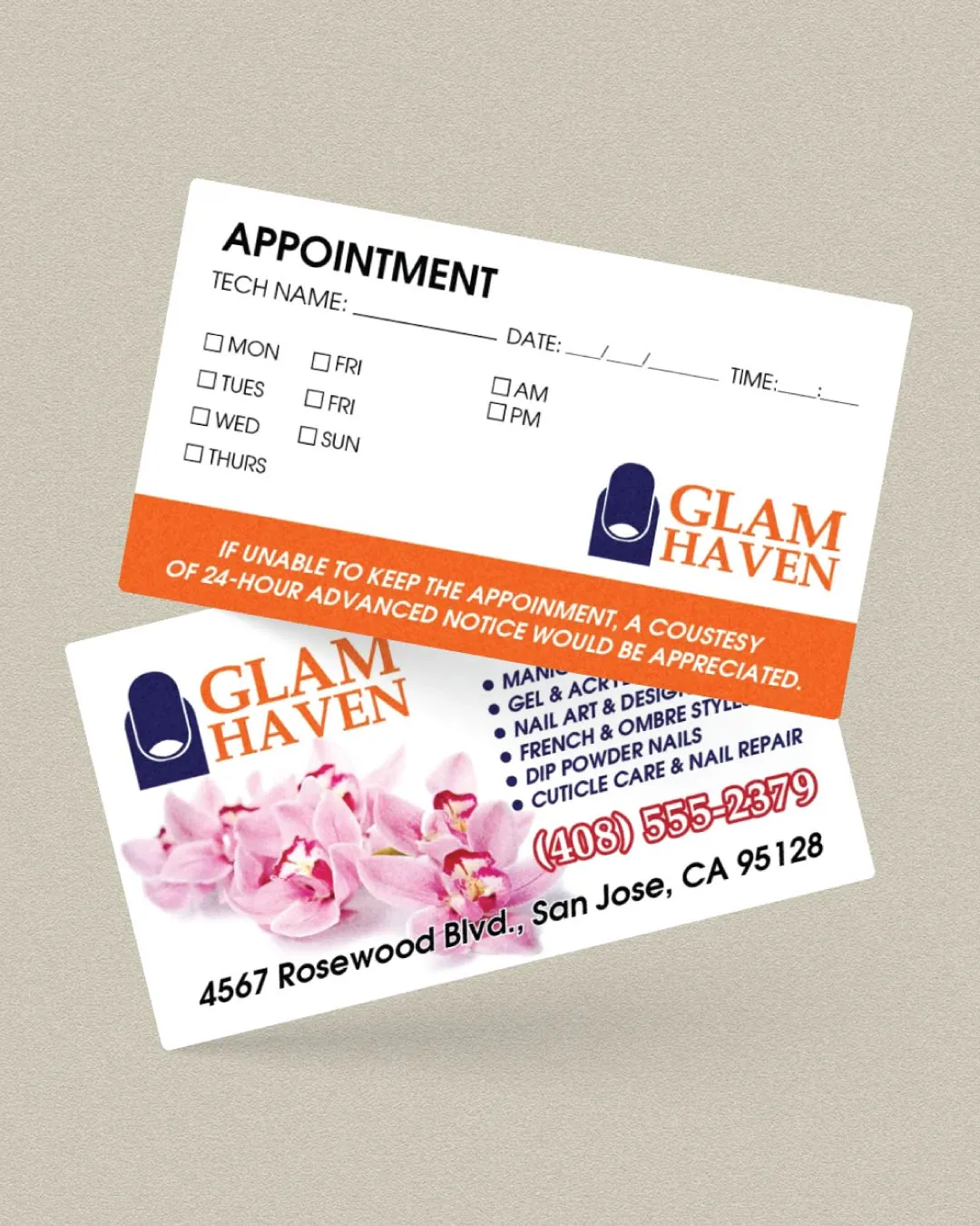 AP Printing - Radiant Glam Haven Standard Business Cards - Custom Printing Services