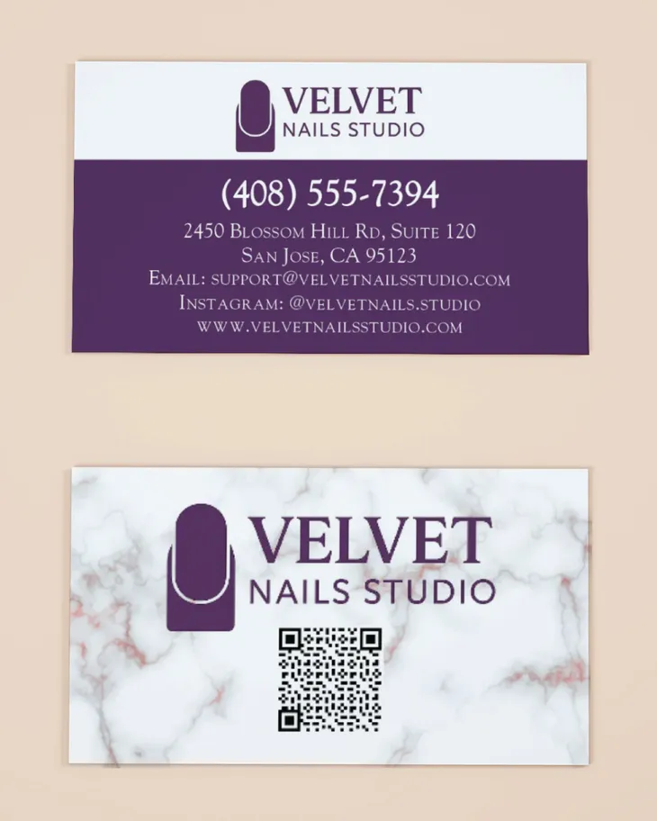 AP Printing - Purple Marble Identity Standard Business Cards - Custom Printing Services
