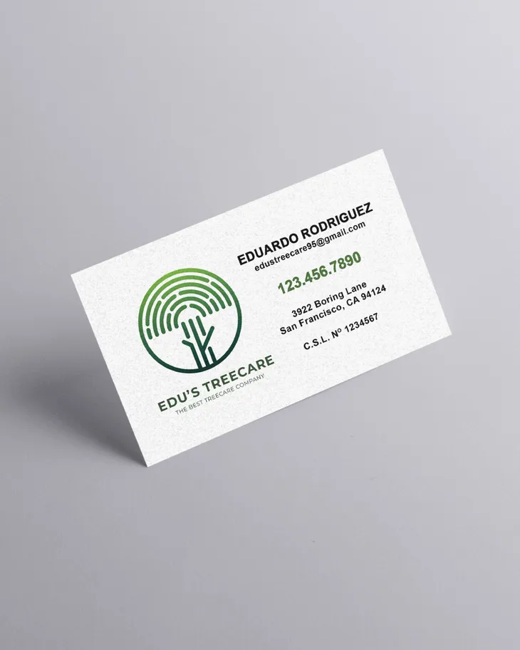 AP Printing - Beautiful Treecare Standard Business Cards - Custom Printing Services