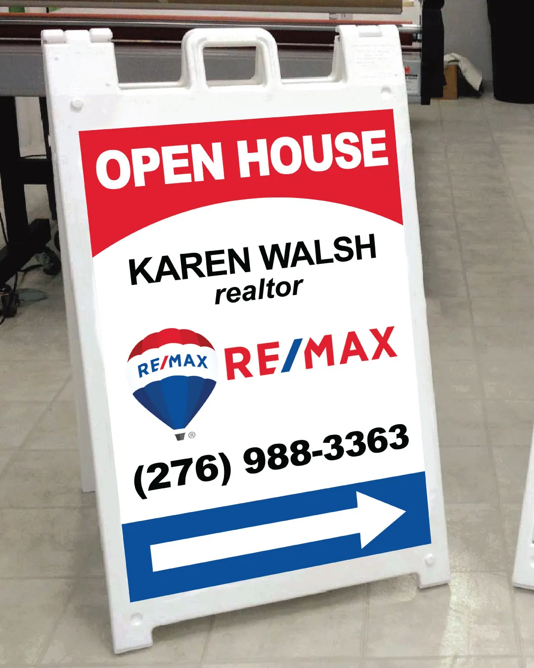 Remax Simple Red and Blue A frame sign AP Printing - Remax Simple Red and Blue A frame sign - Custom Printing Services