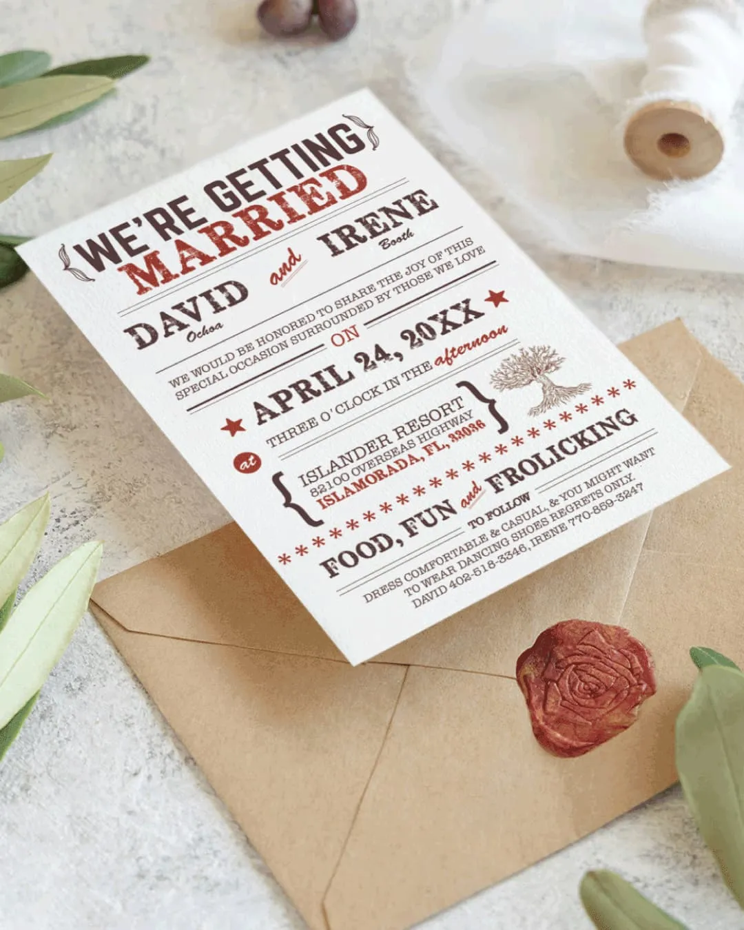 AP Printing - Old West Wedding Unique Style Wedding Invitations - Custom Printing Services