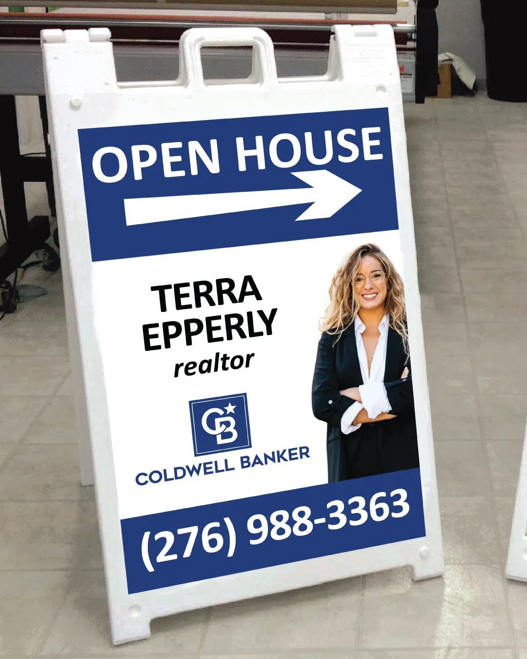 AP Printing - Coldwell Banker Realtor Photo Design A frame sign - Custom Printing Services
