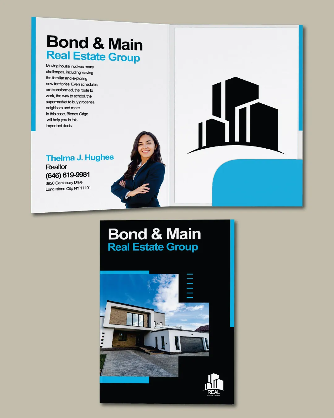AP Printing - Bright Blue Presentation Folders - Custom Printing Services