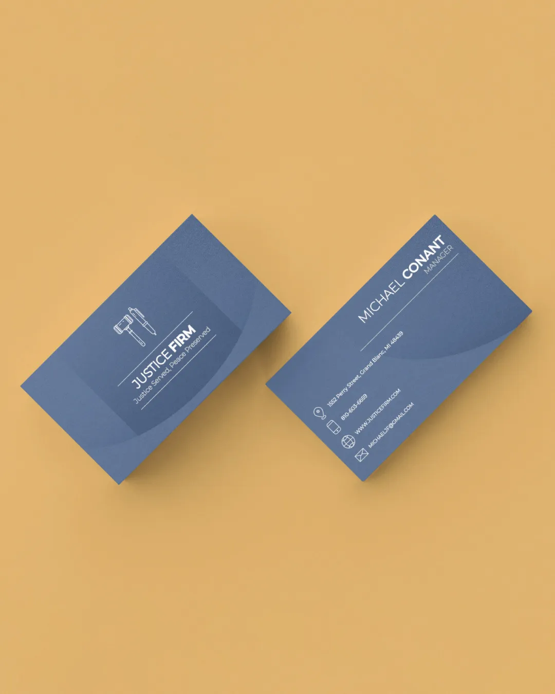 AP Printing - Elegant Blue Standard Business Card - Custom Printing Services